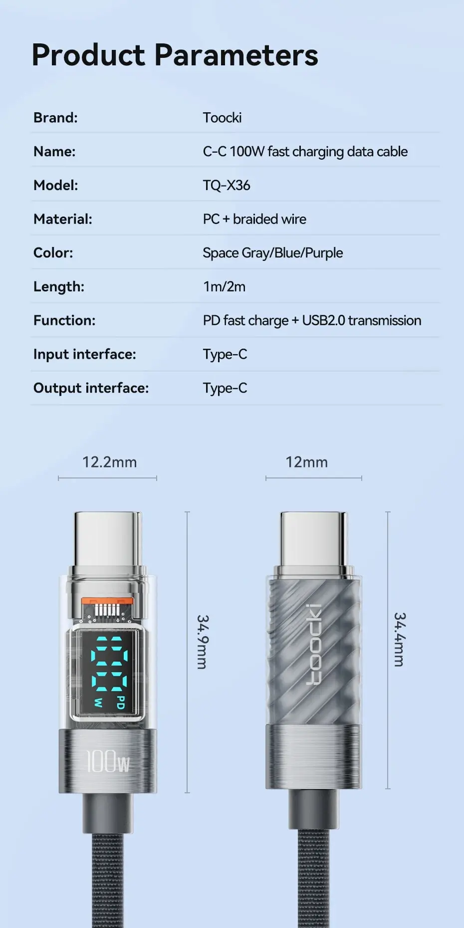 Toocki Type C Cable Enhanced Performance